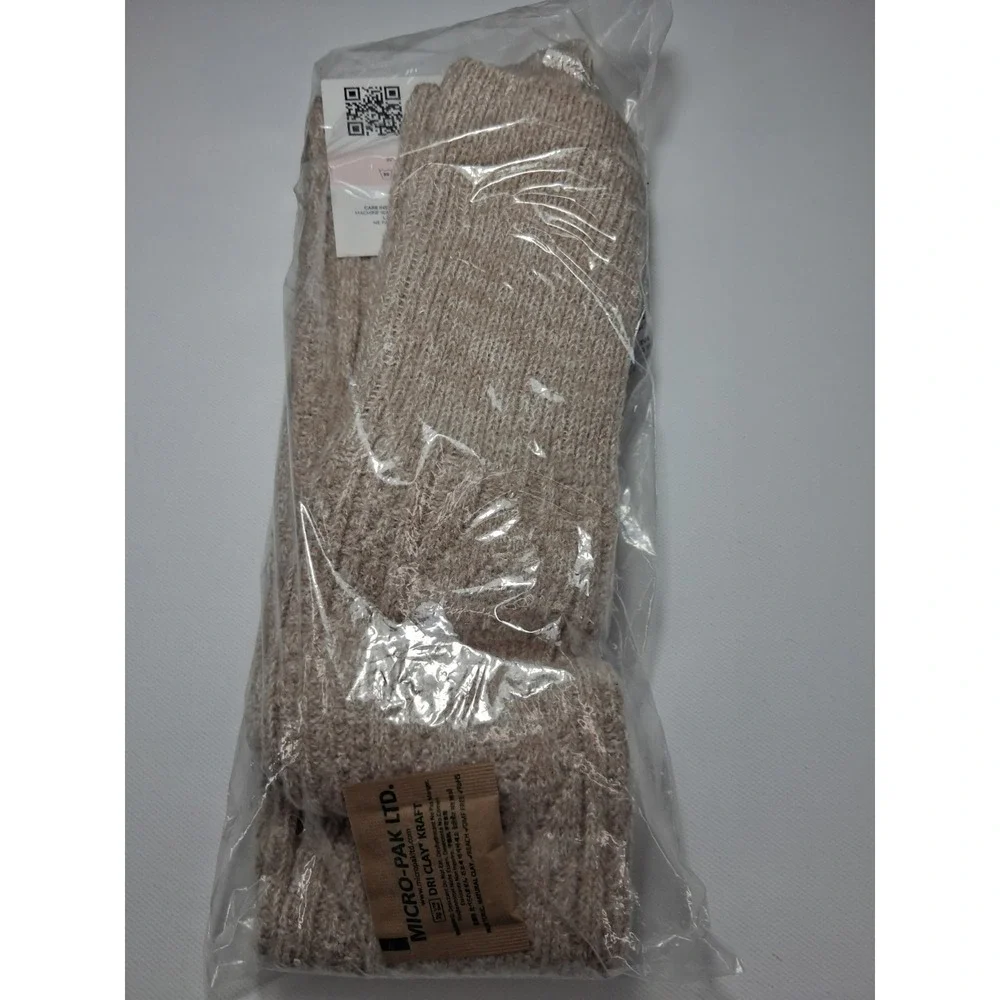 NEW Pudus Women's Tan Long Sweater Socks Shoe size 6-10